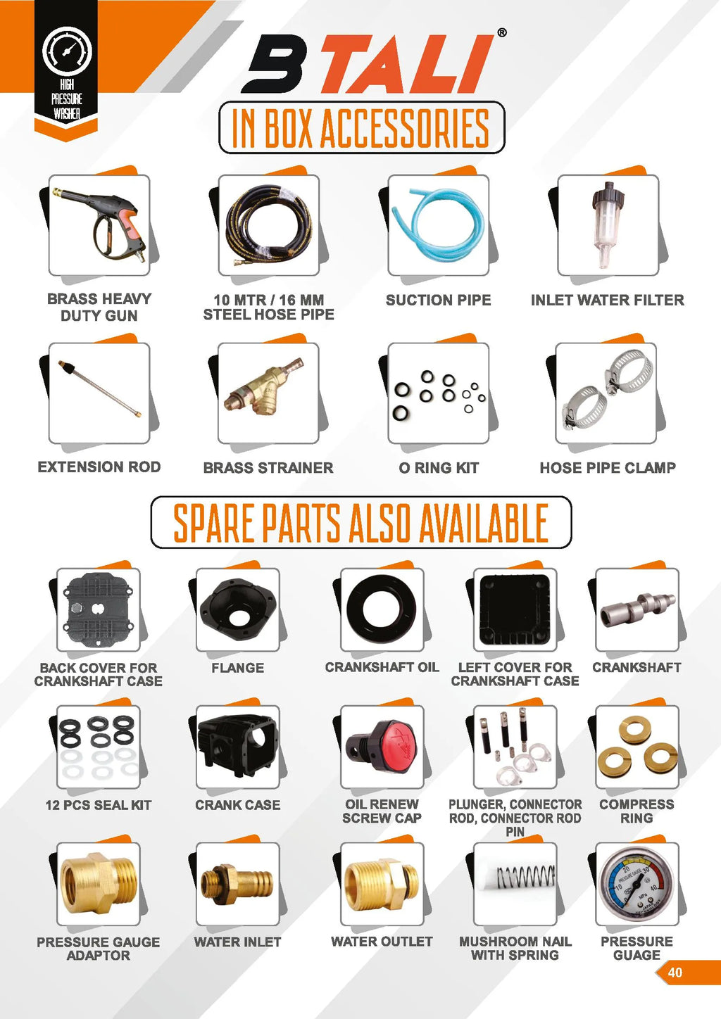 BTALI 3H.P BT 1800 High Pressure Washer HPW FOR COMMERCIAL USE