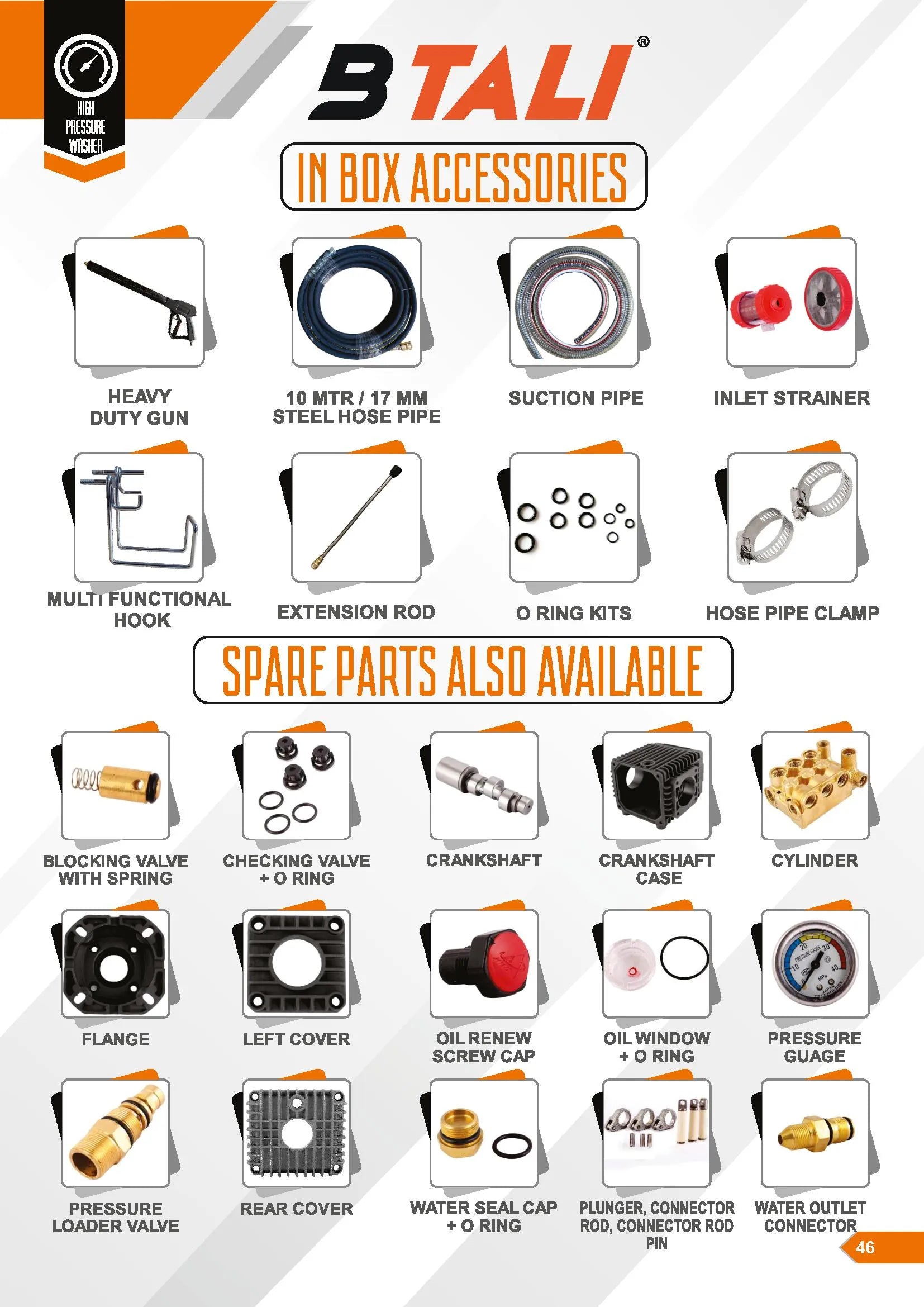 Trolley Pressure Washer Heavy Duty 4HP (MAX Pressure : 180 BAR) Model Number : BT-2200 HPW