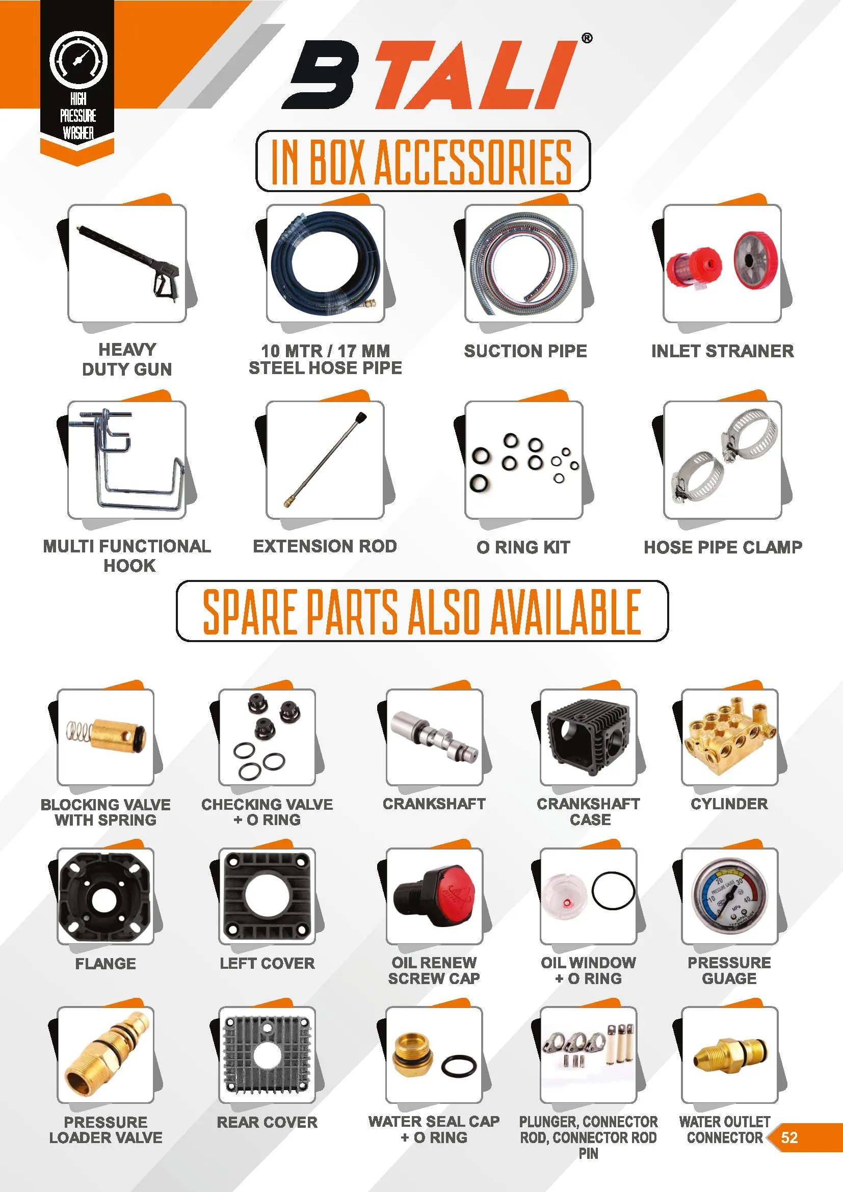 Trolley Pressure Washer Heavy Duty 4HP (MAX Pressure : 180 BAR) Model Number : BT-2200 HPW