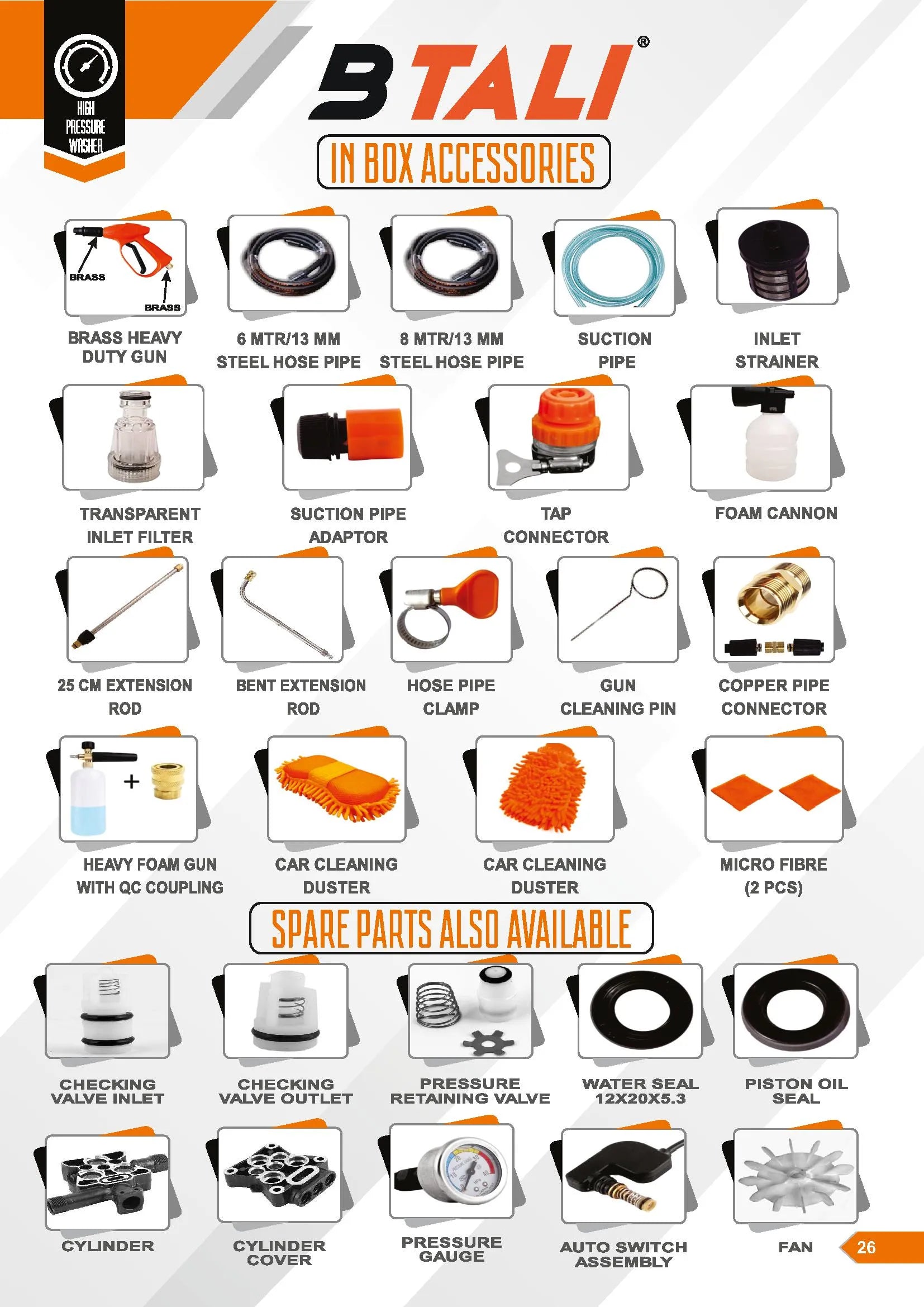 BT1060 High Pressure Washer, 2000W, 170 BAR, 20LPM, Foam Cannon & 8M Hose, Heavy Duty Cleaning