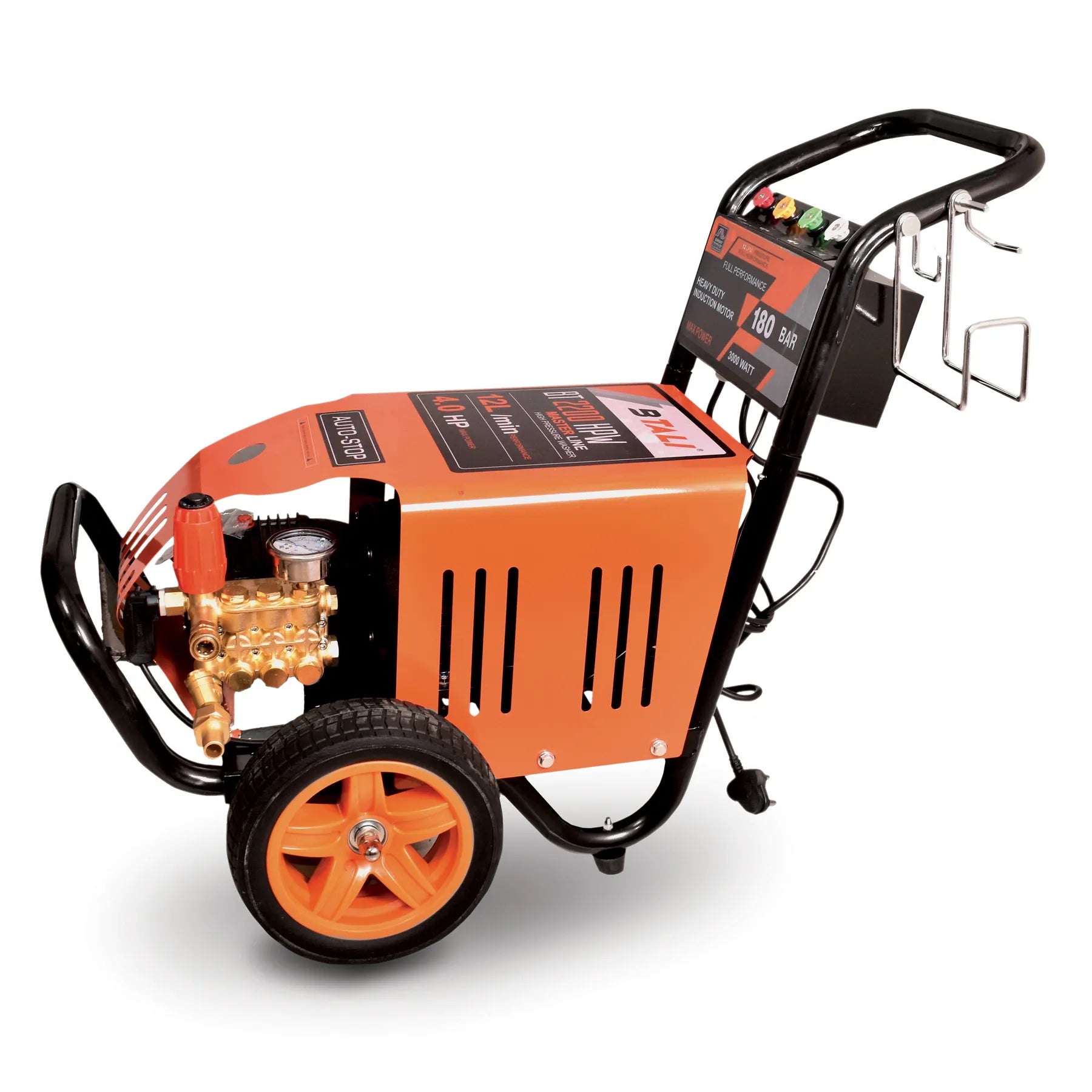 Trolley Pressure Washer Heavy Duty 4HP (MAX Pressure : 180 BAR) Model Number : BT-2200 HPW